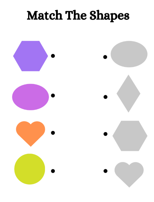 Sample shape matching worksheet
