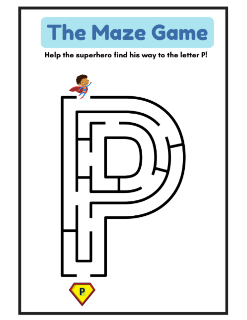 Sample maze puzzle worksheet